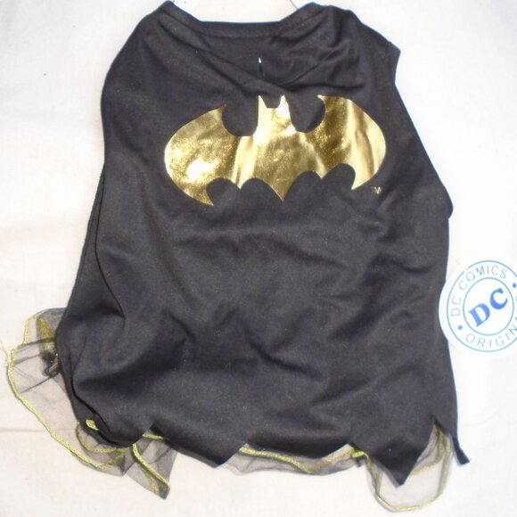 NEW DC COMICS ORIGINALS BATMAN BATGIRL DOG PET COSTUME WITH CAPE SMALL DOG SZ L - Picture 1 of 13